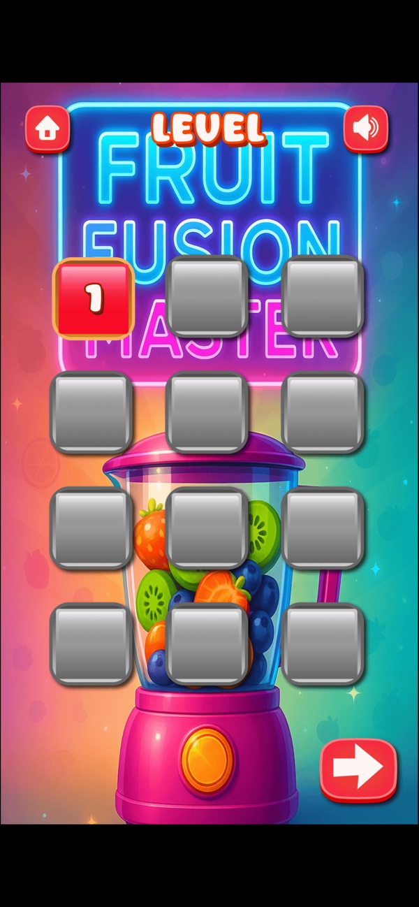 Fruit Fusion Master level selection screen